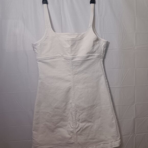 CALVIN KLEIN JEANS STRAPPY SIDE-ZIPPER DENIM DRESS - Picture 10 of 13